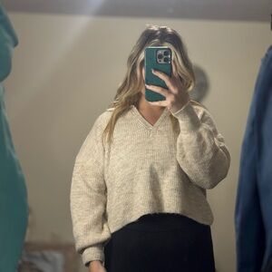 Sincerely Jules Beige V-Neck Sweater